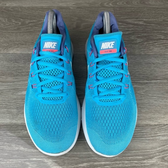 Blue/White womens Nike Free RN 2017 running walking shoes size 10 - Picture 3 of 4